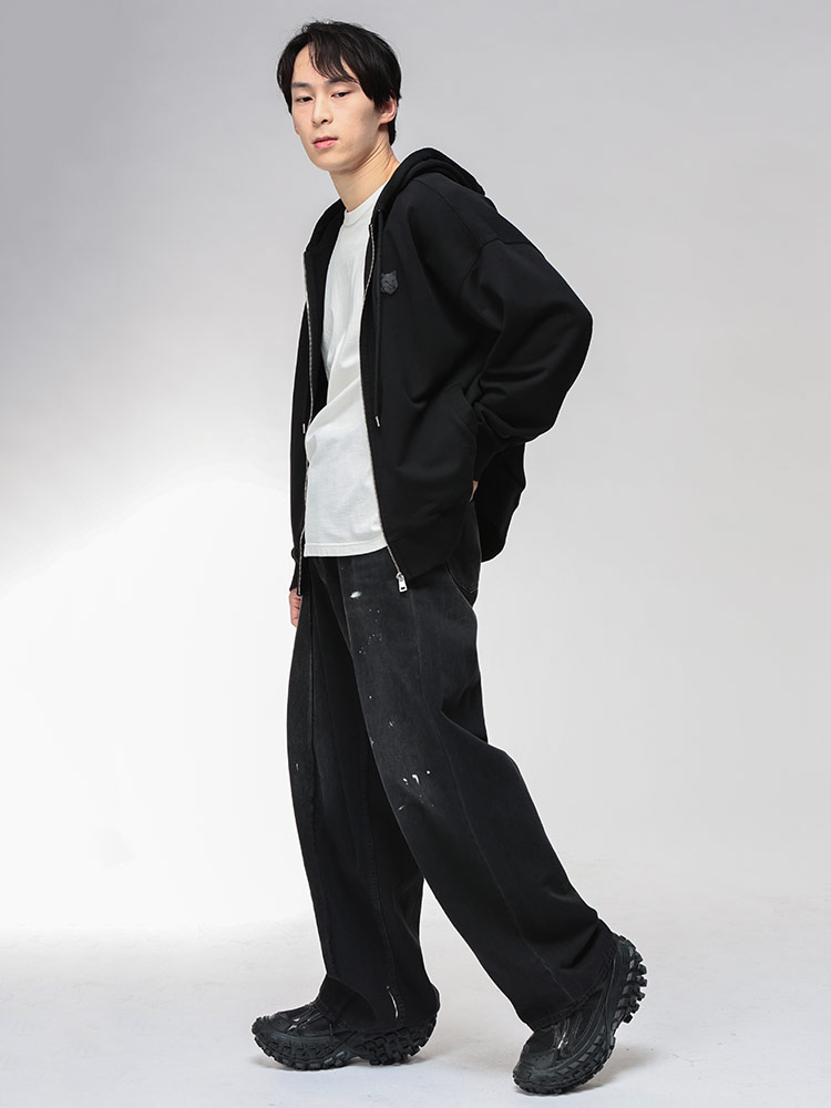 Maison Kitsune (メゾン キツネ) スウェット 刺繍 フルジップ パーカー