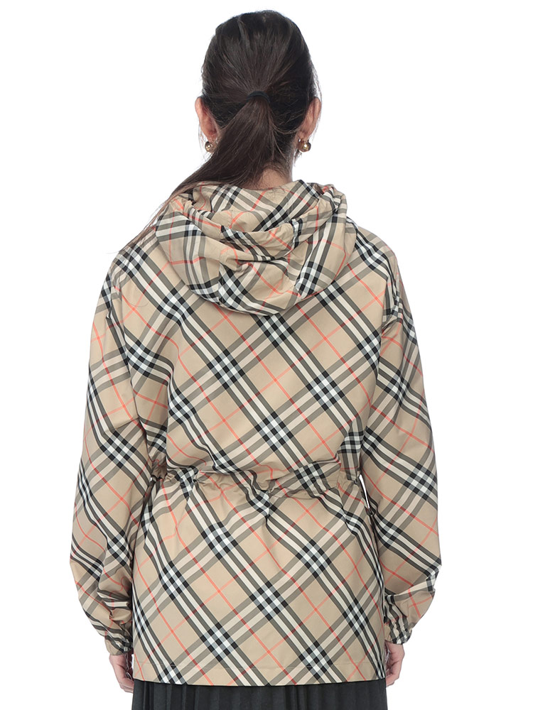 BURBERRY (バーバリー) ロゴ フード クラシカル チェック柄 フルジップ