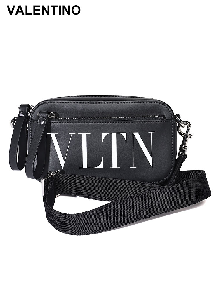 VALENTINO (ヴァレンティノ) レザー ロゴプリント ショルダーバッグ