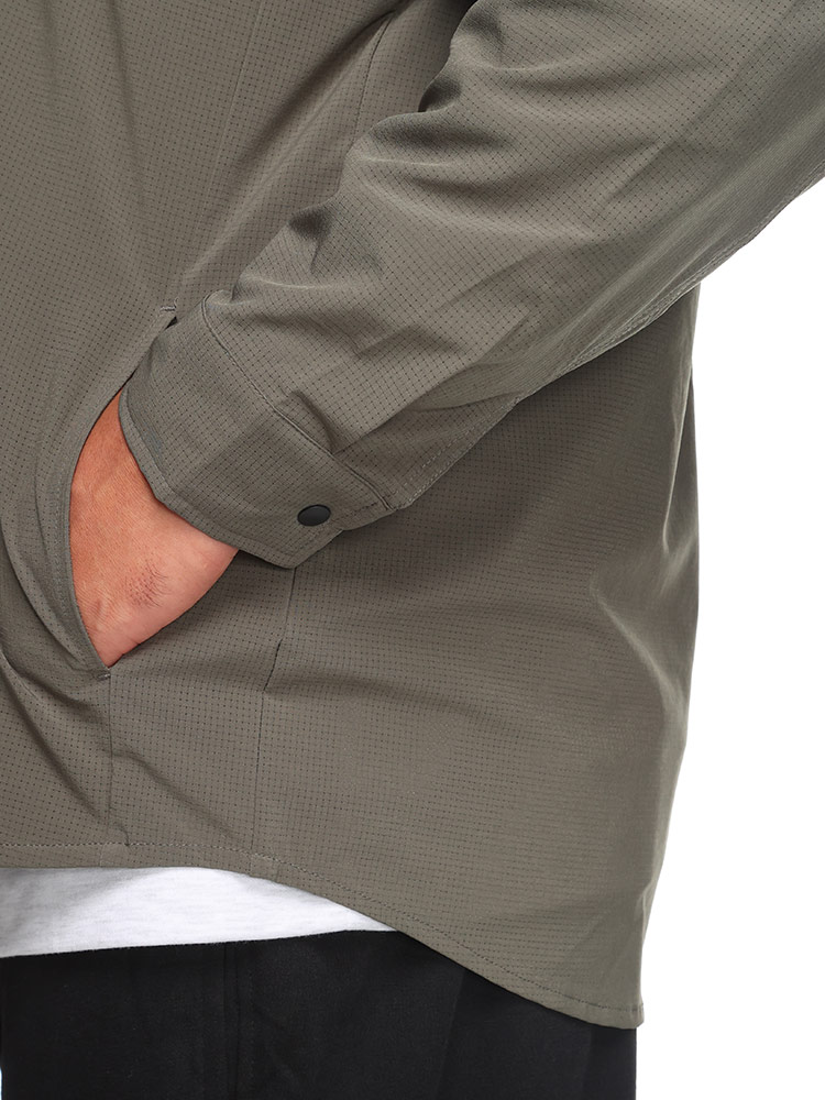 長袖ワークシャツ 快ラクAir LOFT Air Dカン付き ポケット トップス