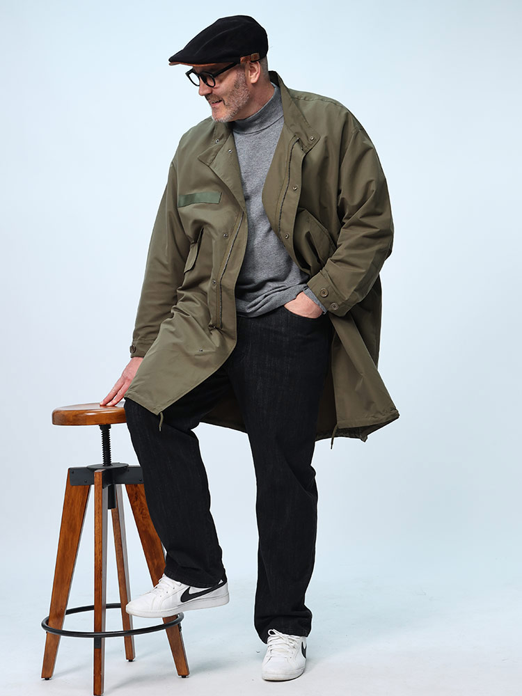 モッズコート フルジップ スタンド アウター コート ロング ミリタリー