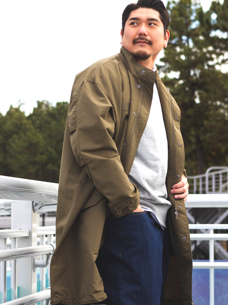 モッズコート フルジップ スタンド アウター コート ロング ミリタリー