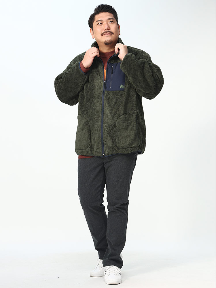 ポケット付き フルジップ ボアジャケット (LOGOS park) ロゴス パーク