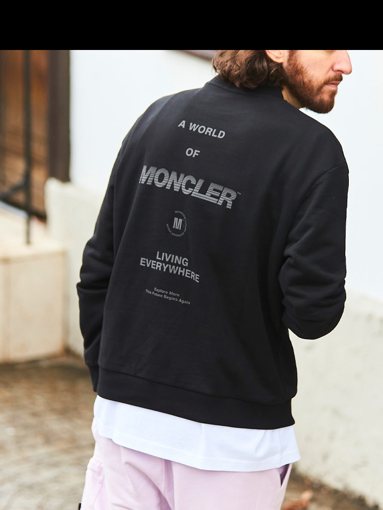 MONCLER (モンクレール) バックプリント クルーネック スウェット