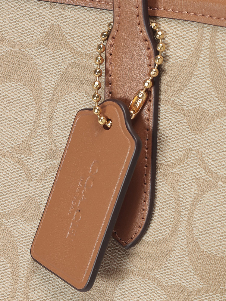 COACH (コーチ) シグネチャー キャンバス レザー トートバッグ