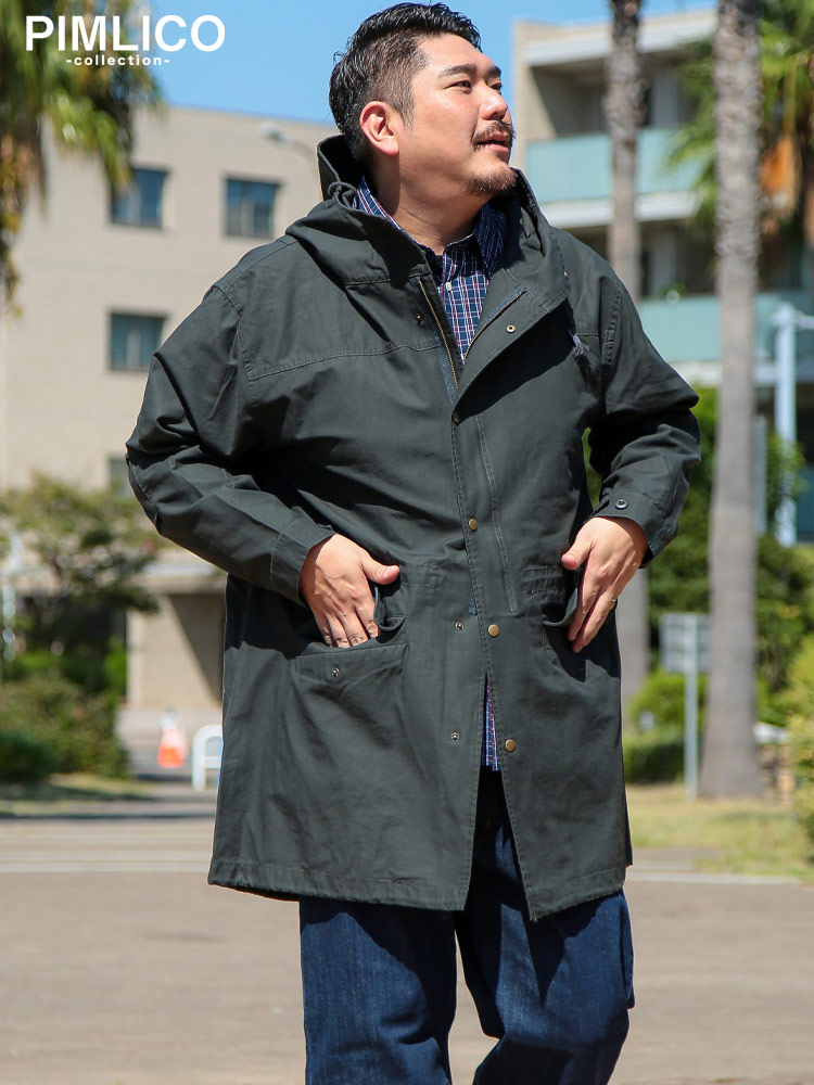 モッズコート フード付き フルジップ アウター コート ロング