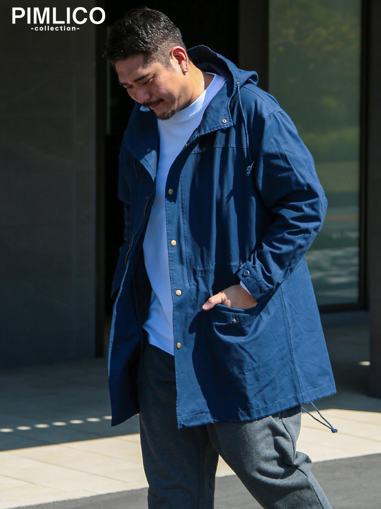 モッズコート フード付き フルジップ アウター コート ロング