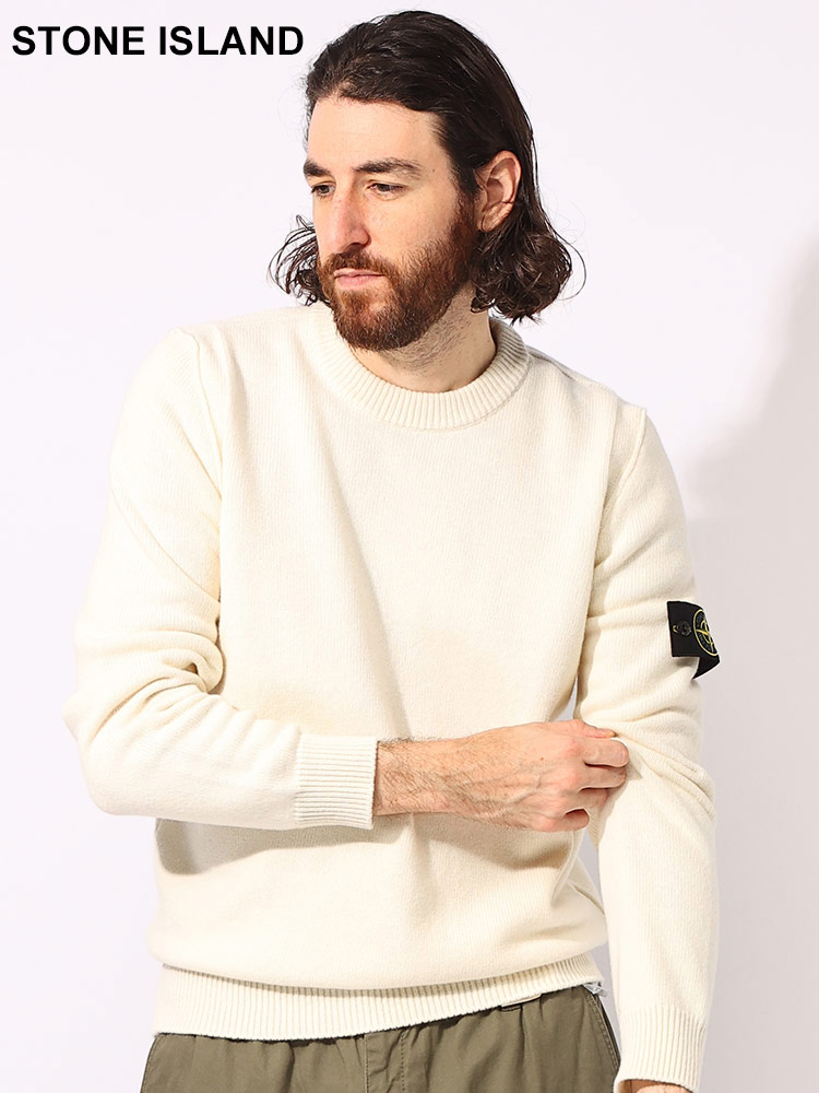STONE ISLAND (ストーンアイランド) ウール ロゴパッチ クルーネック