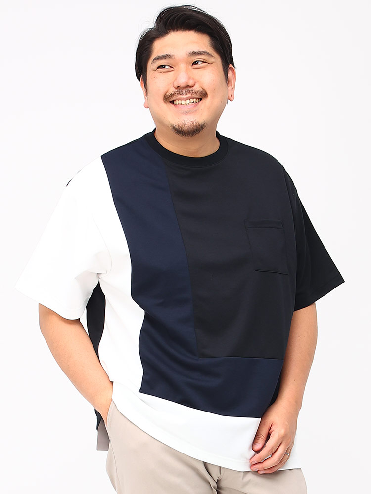 大きいサイズ メンズ B＆T CLUB (ビーアンドティークラブ) L字切り替え