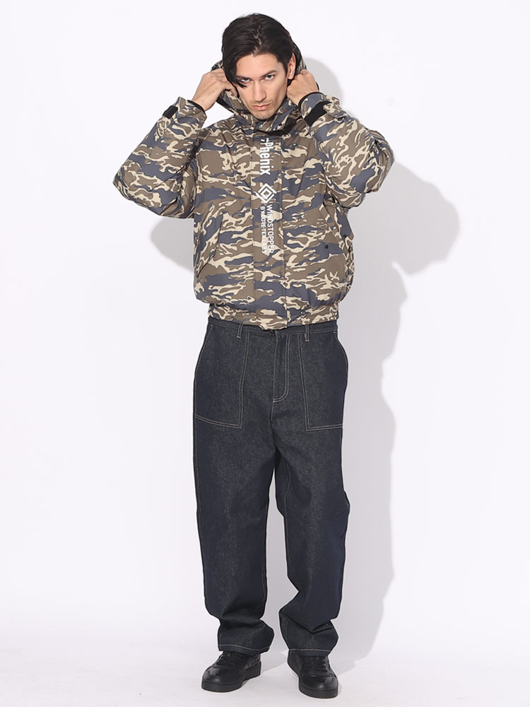 phenix (プラスフェニックス) 迷彩柄 フルジップ ダウンジャケット