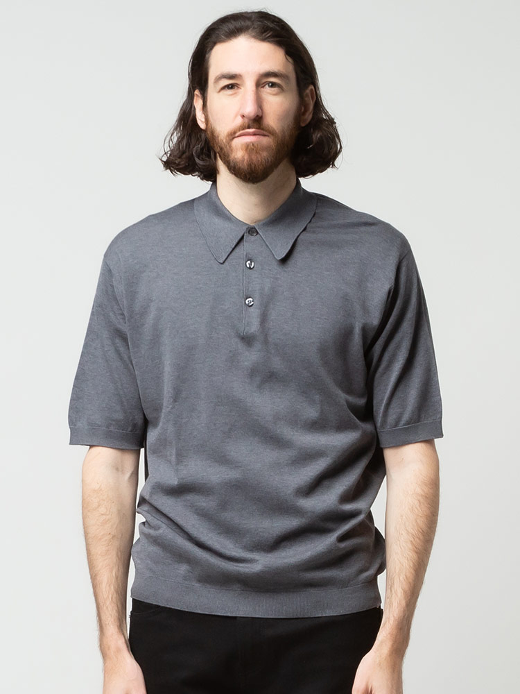JOHN SMEDLEY (ジョンスメドレー) 無地 半袖 ニット ポロシャツ JSISIS