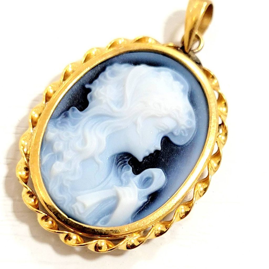 ヴィンテージ K18 カメオ ブローチ ペンダント トップ 【公式通販】