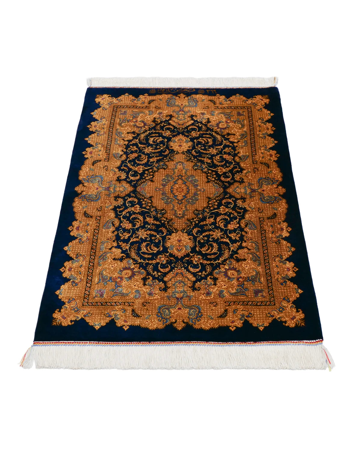 ペルシャ絨毯 クム産 エラミ工房 シルク 約60cm x 90cm｜SATHI RUGS