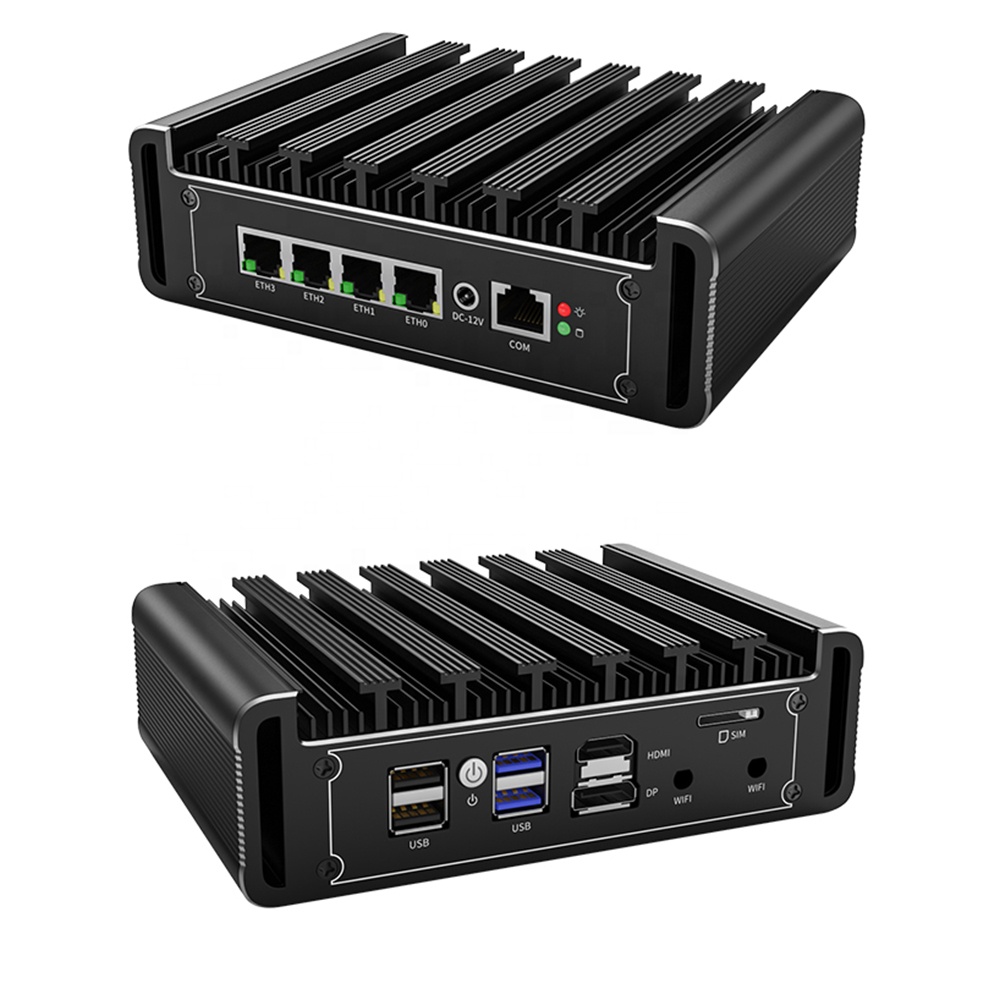 Fanless Mini PC Intel Core i7 1165G7, Quad Core, 4x 2.5G LAN