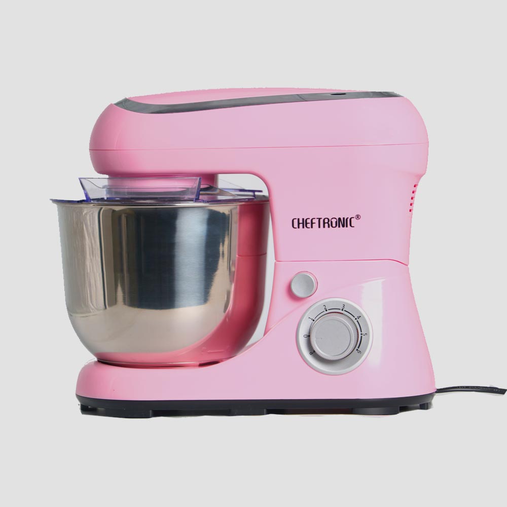 Cheftronic SM-961 Pink & White Stand Mixer, 1300W, 5L Stainless