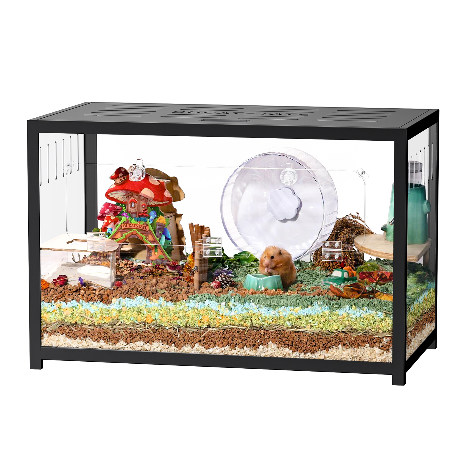 Bucatstate 80cm 組立式 金属製 ハムスターケージ 透明 広々スペース