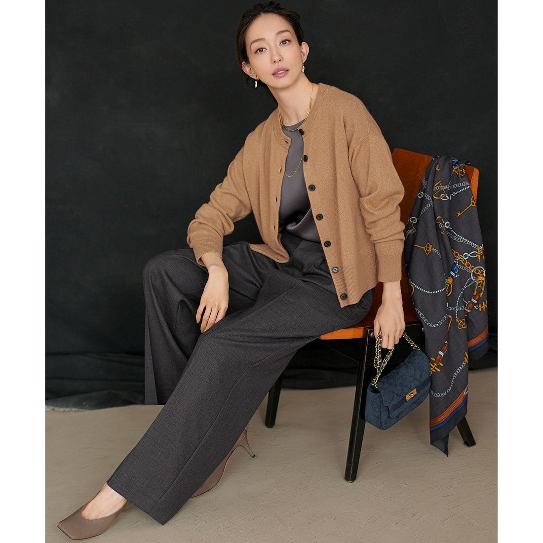 23区 スエード キルティング ショルダーバッグ （ブラウン系