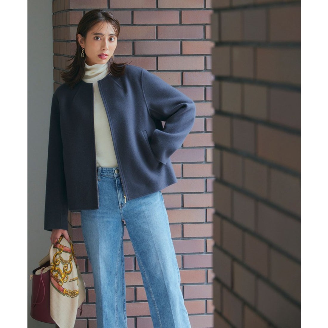 ニジュウサンク 23区 ウールリバー ショート ブルゾン （ブラック系