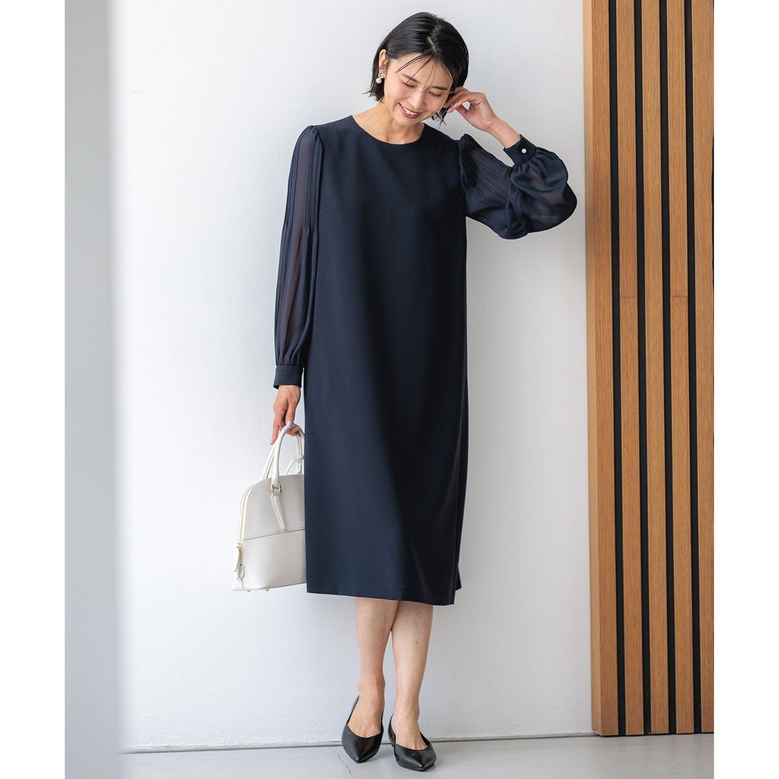 23区 【洗える】トリアセダブルジョーゼット シフォンスリーブ