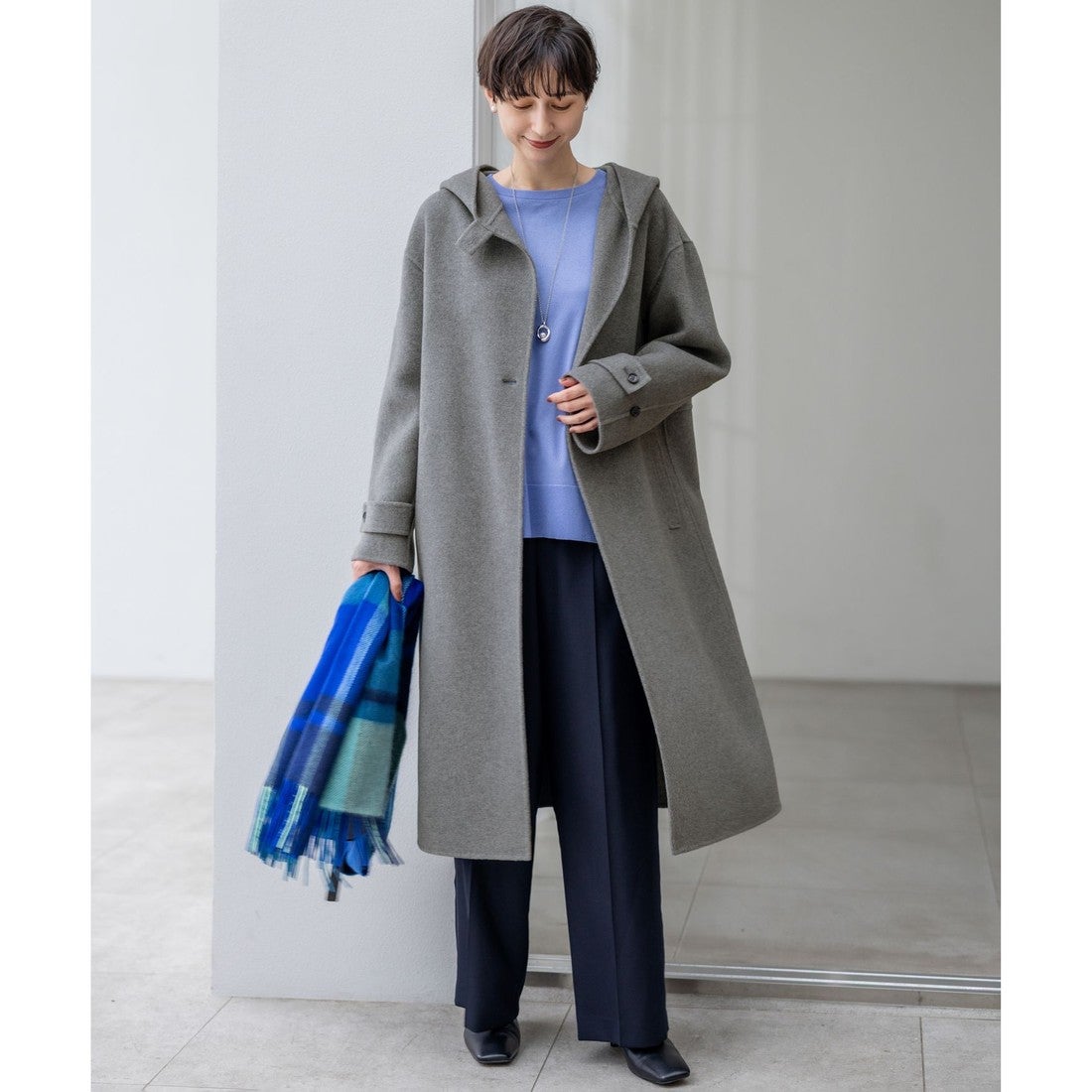 23区 【見上愛さん着用】MANTECOPureリバー フード ロングコート