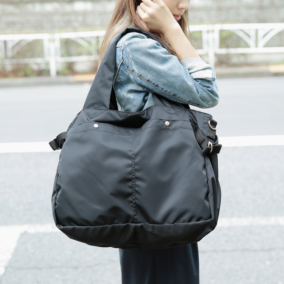 ロングセラー＞カシュカシュ cache cache ナイロン多ポケットボストン