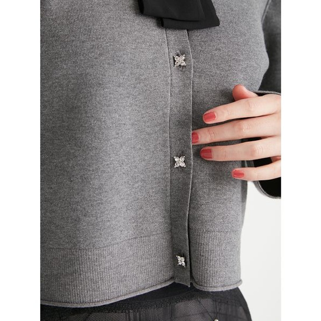 セルフォード CELFORD デタッチャブル総針カーディガン （BLK