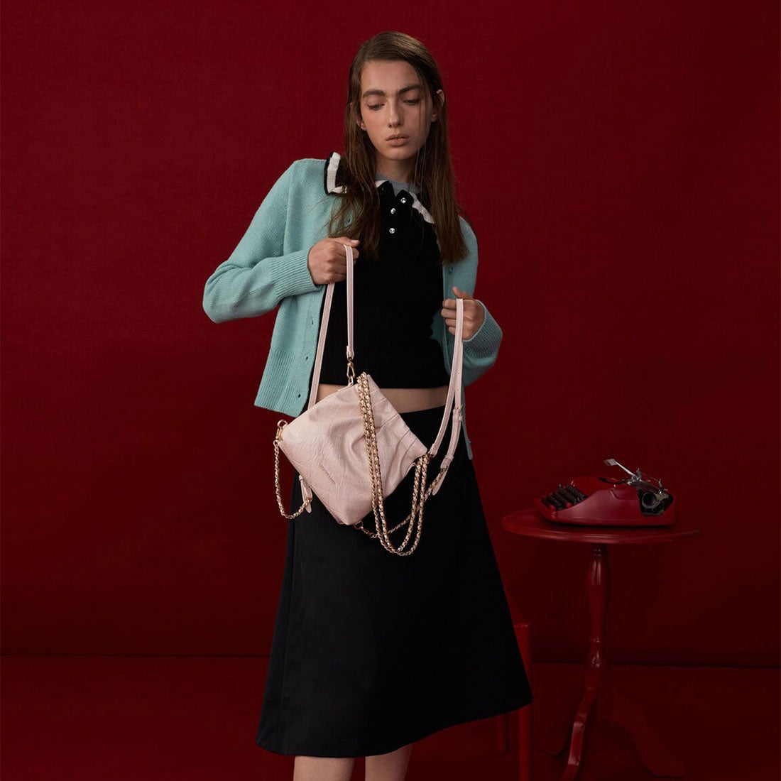 CHARLES & KEITH Duo ドゥオ チェーンハンドルツーウェイバックパック