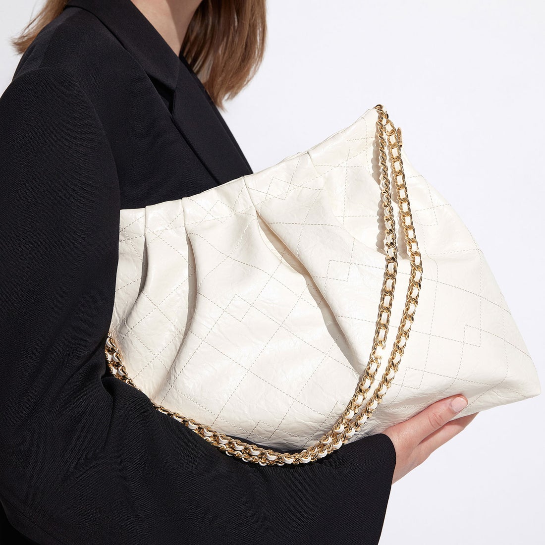 CHARLES & KEITH Duo ドゥオ ブレードチェーンハンドルホーボーバッグ