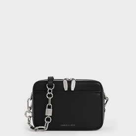 CHARLES & KEITH ロック&キーチェーン ハンドルバッグ【再入荷】（Noir