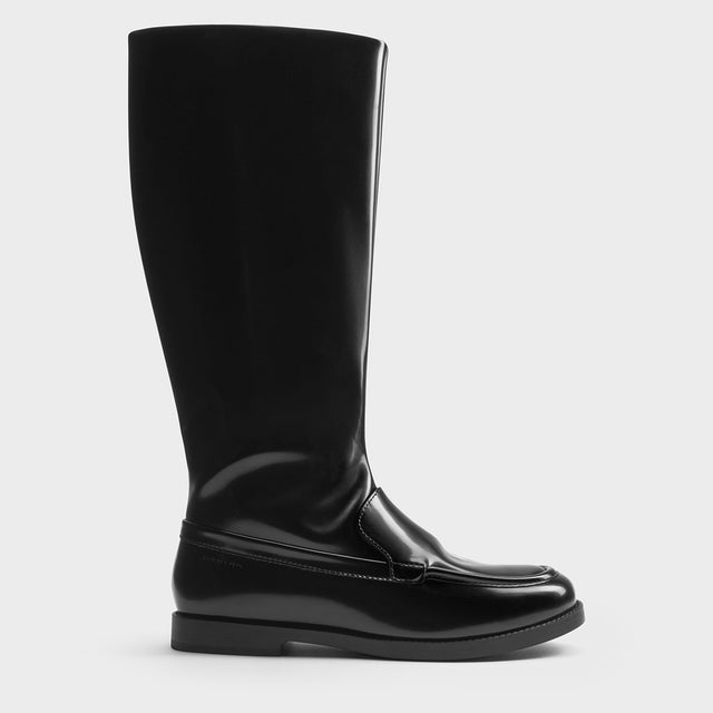 CHARLES & KEITH Louise ルーイ サイドジップロングブーツ（Black