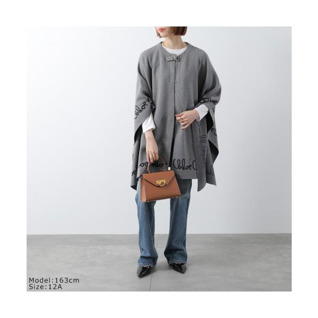 クロエ Chloe Chloe Kids ケープ C20667 ニット ロゴ ポンチョ （A46