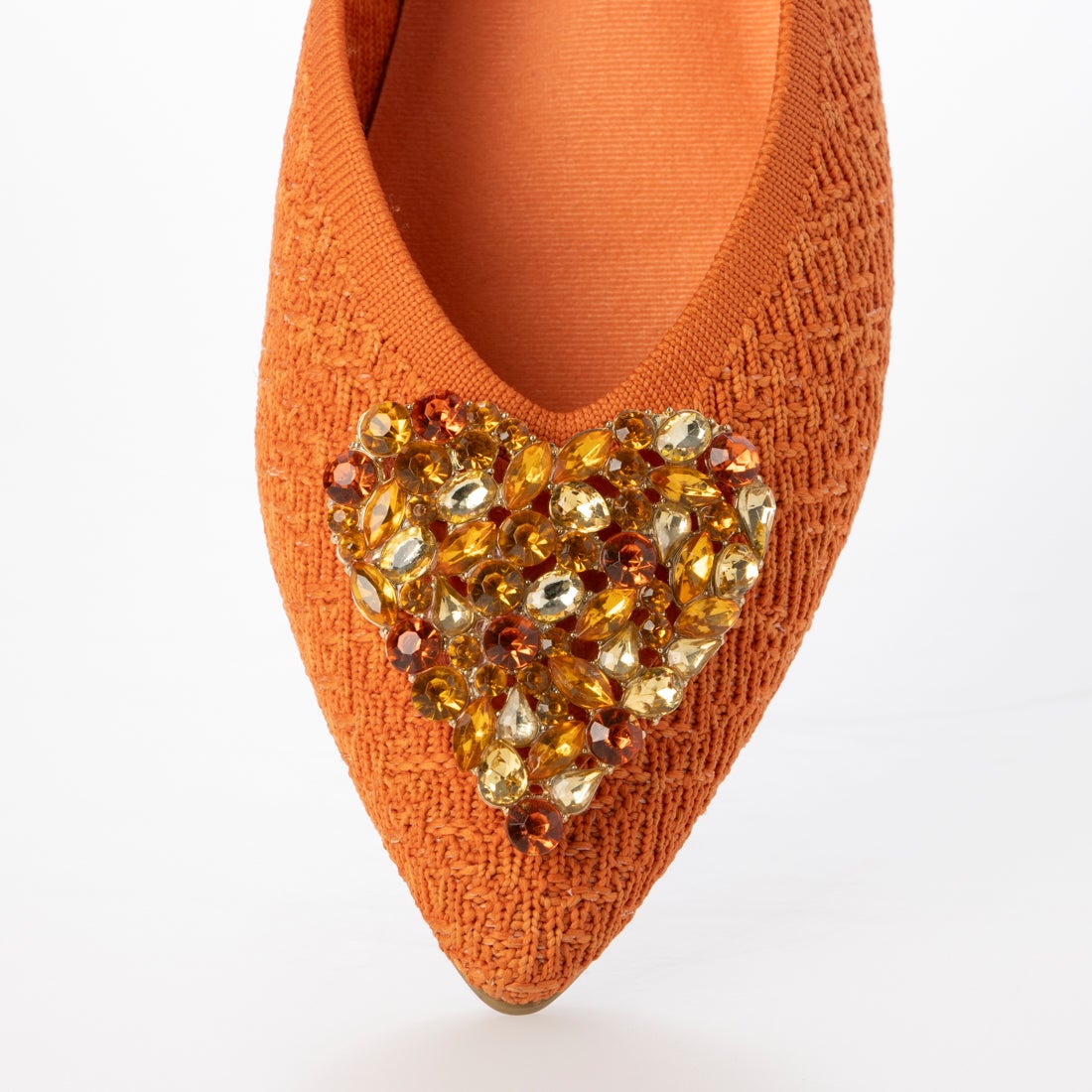 クムウ_ダイアナ CUMUU_DIANA フラットパンプス （オレンジ生地