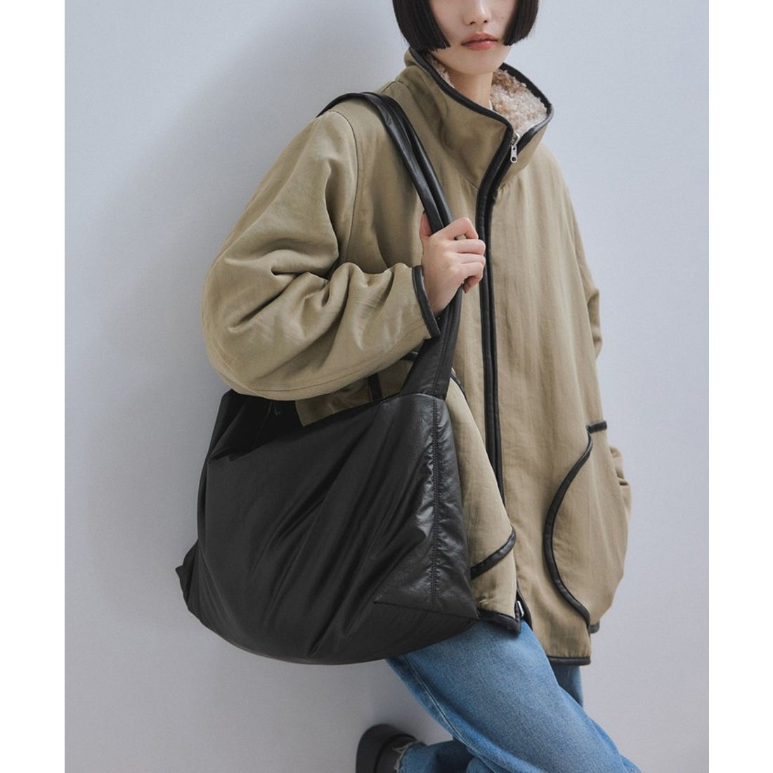 アダム エ ロペ ADAM ET ROPE' ボックスギャザーワンショルダーバッグ