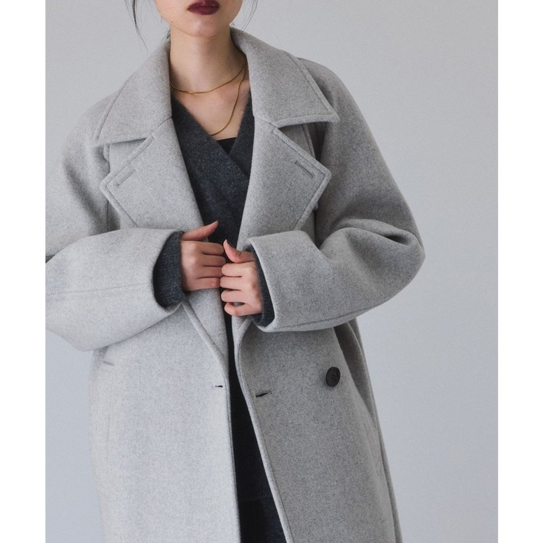 アダム エ ロペ ADAM ET ROPE' ウールボンディングラグランロング