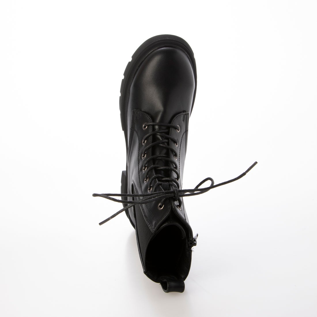 アー・ヴェ・ヴェ a.v.v 編み上げ サイドゴア ショートブーツ （BLK