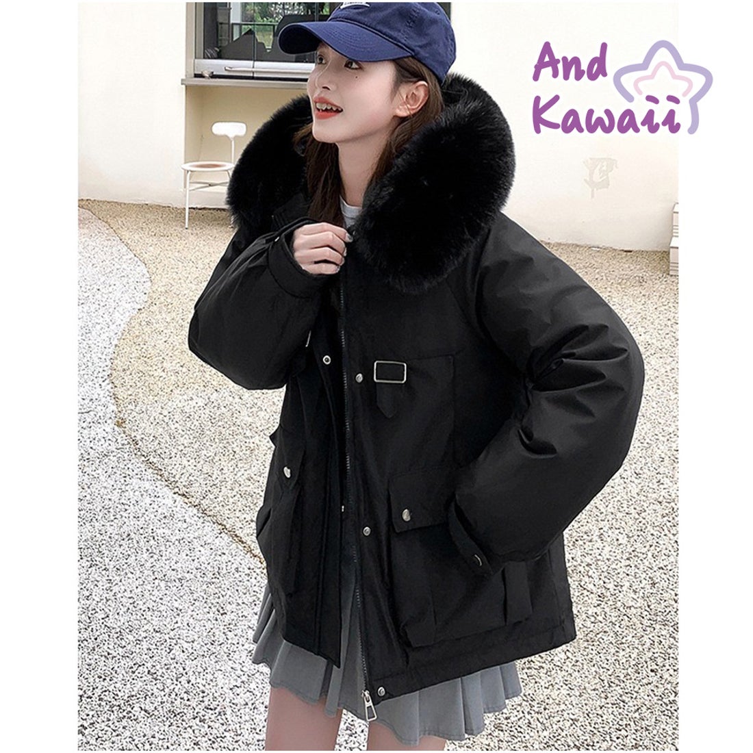 アンドカワイイ And Kawaii モッズコート フード付きアウター 中綿