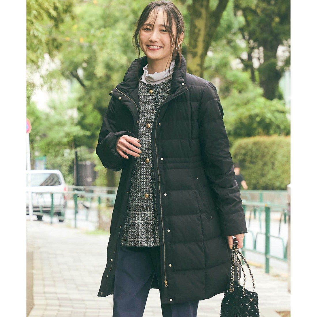 ANY SIS 【撥水・洗える】美シルエットスタンドロング ダウン