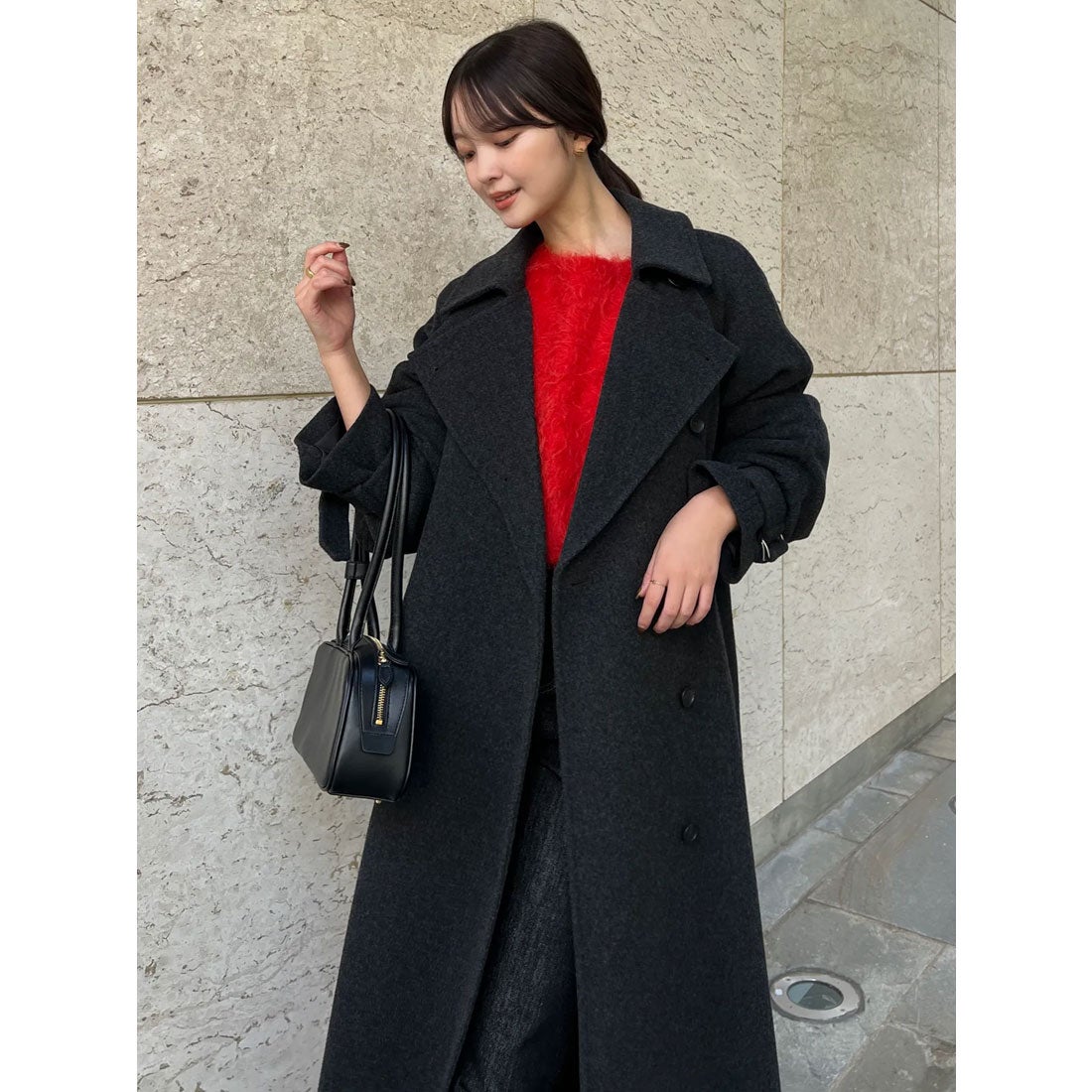 アニュアンス anuans ウールトレンチコート （DARK BROWN