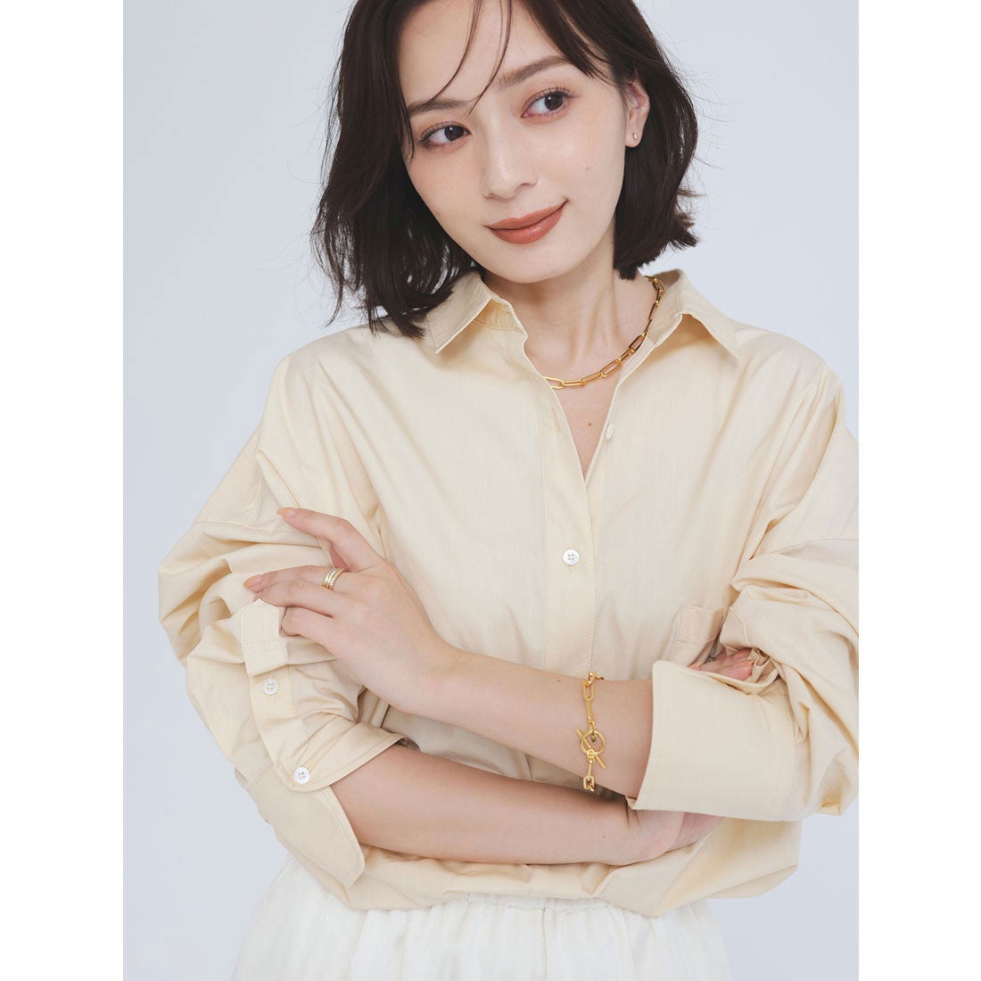 アニュアンス anuans スタンダードシャツ （YELLOW BEIGE） -靴