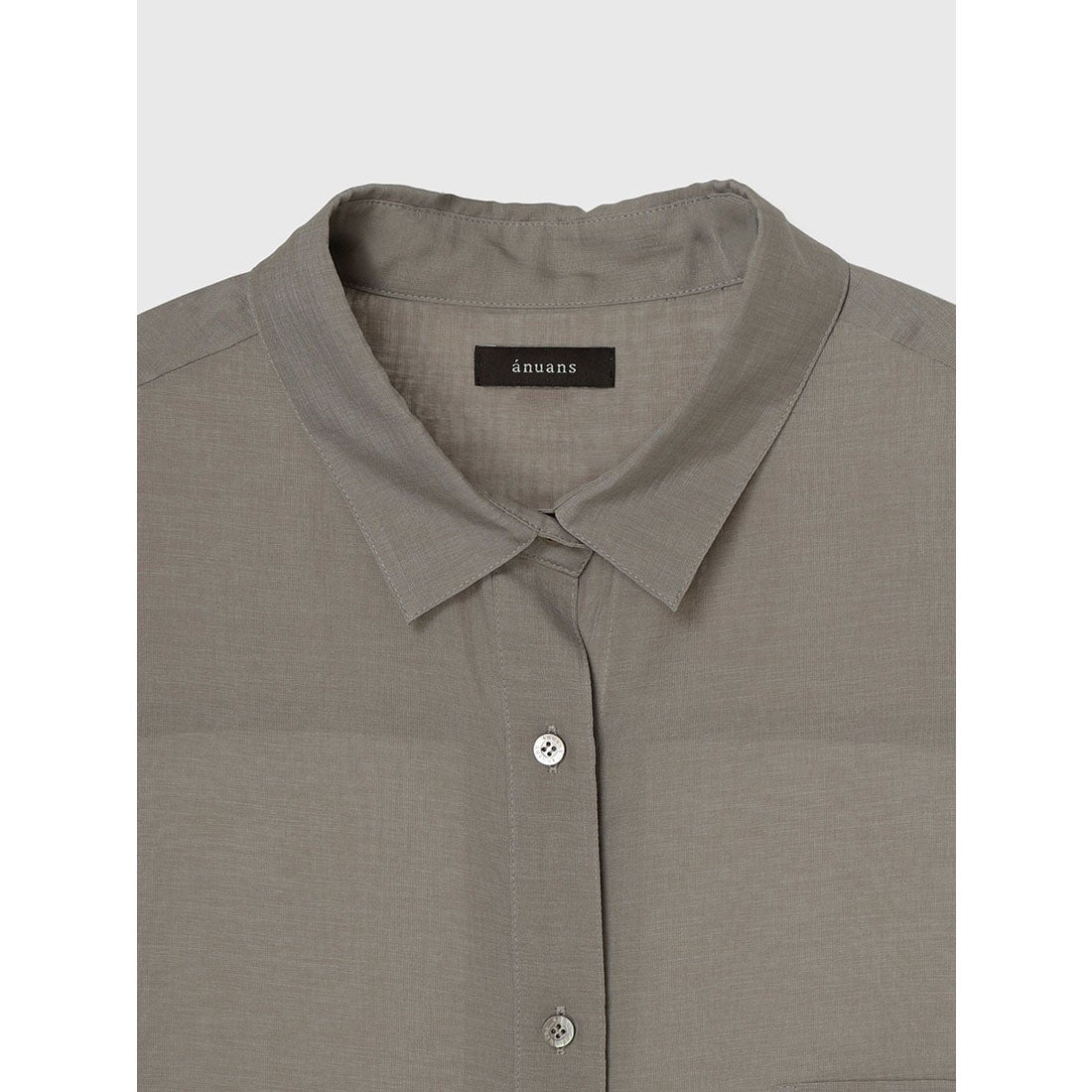 アニュアンス anuans ミニマルシアーオーバーシャツ （WHITE