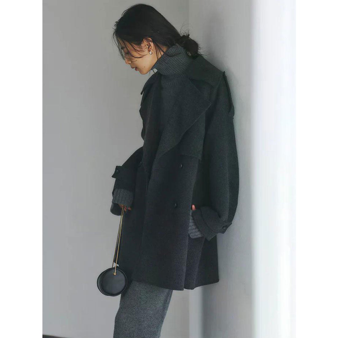 アニュアンス anuans リバーウールミドルトレンチコート