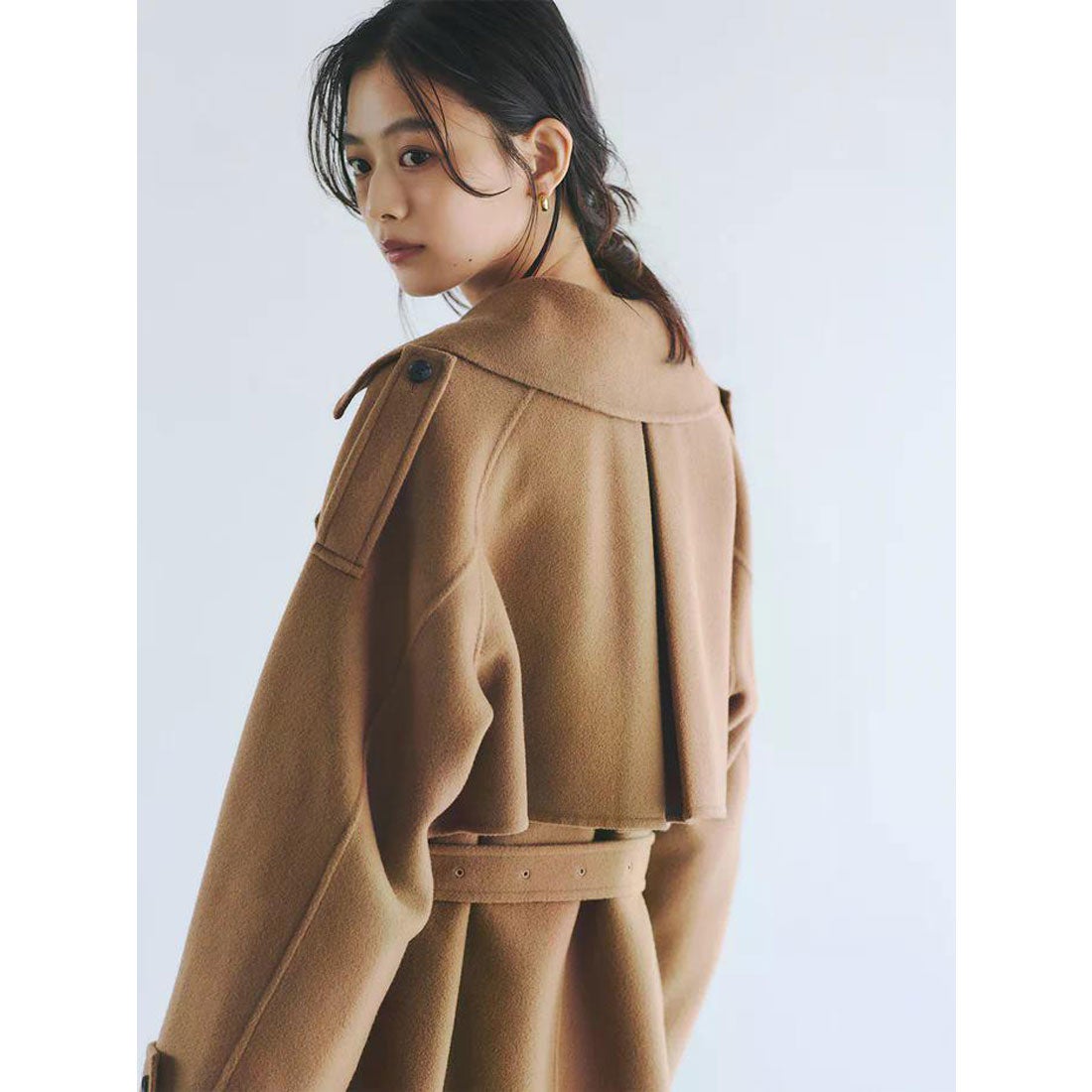 アニュアンス anuans リバーウールミドルトレンチコート （CAMEL