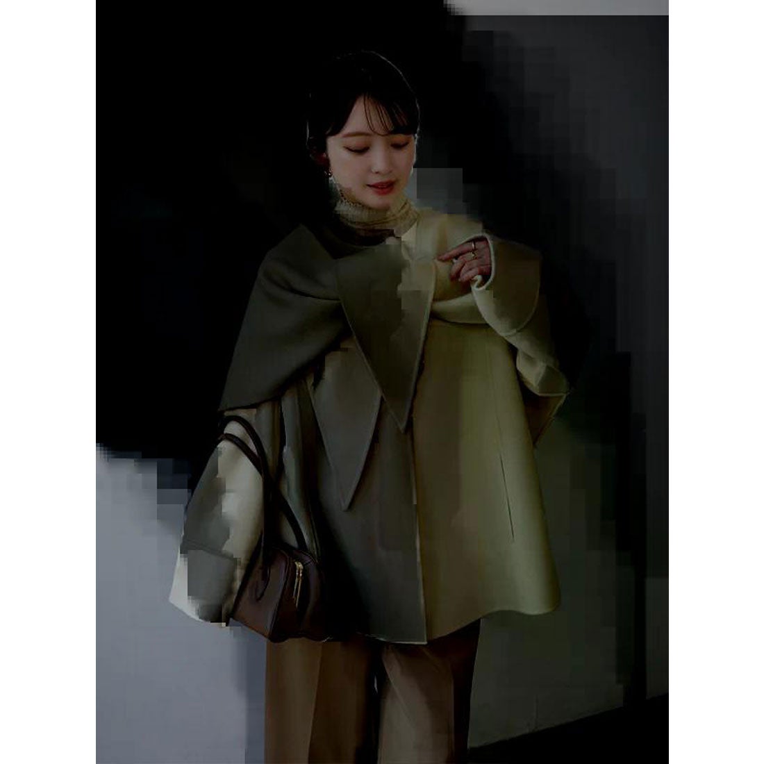 アニュアンス anuans リバーウールミドルマフラーコート （BEIGE） -靴