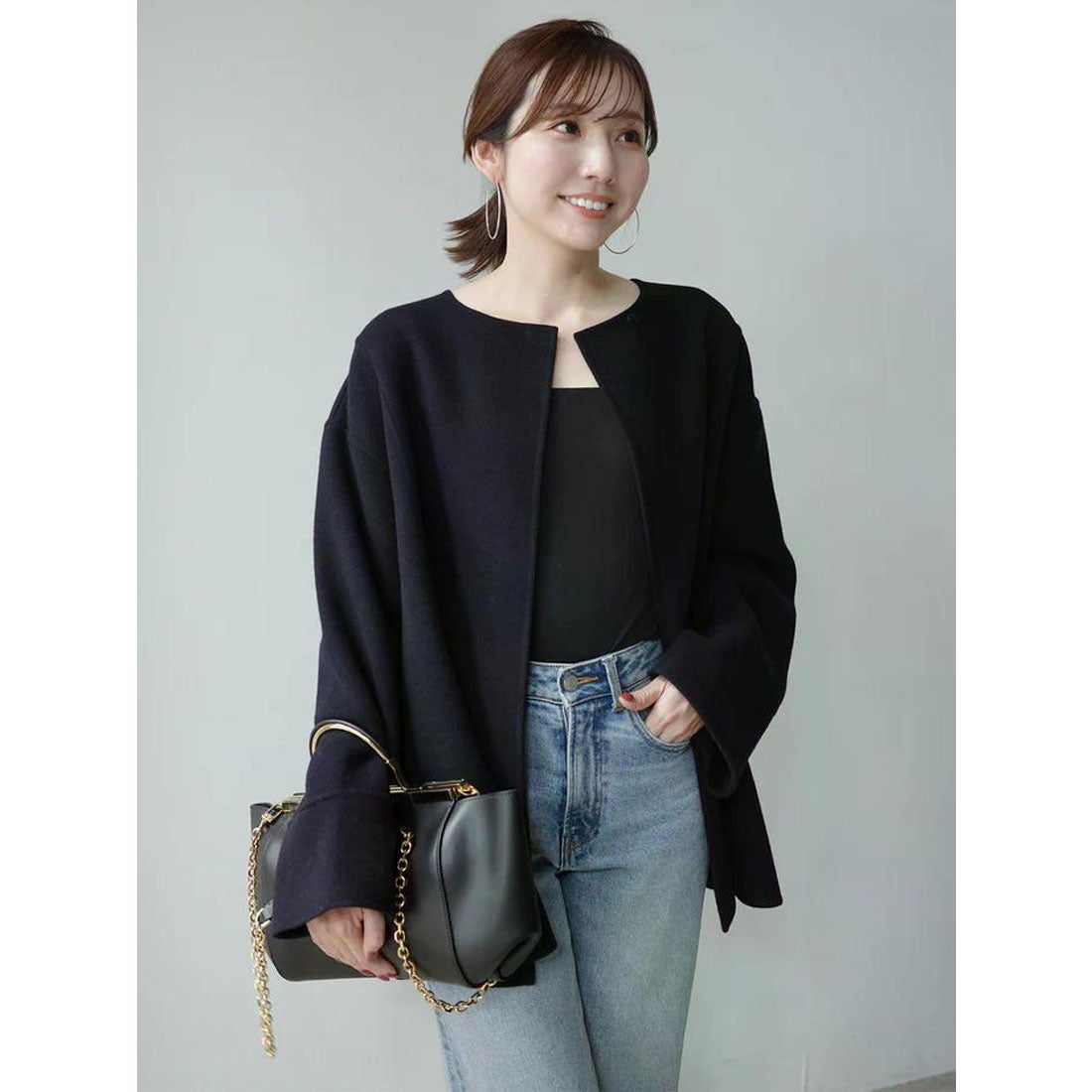 アニュアンス anuans リバーウールミドルマフラーコート （BEIGE