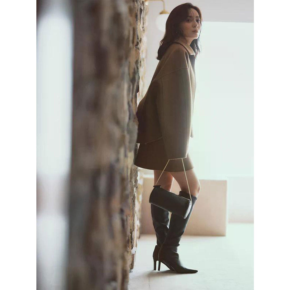 アニュアンス anuans リバーウールショートコート （CAMEL