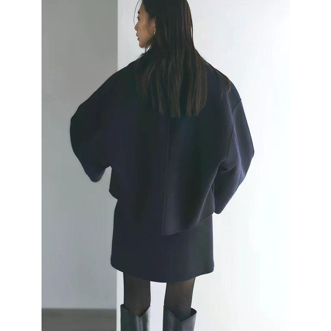 アニュアンス anuans リバーウールショートコート （NAVY） -靴