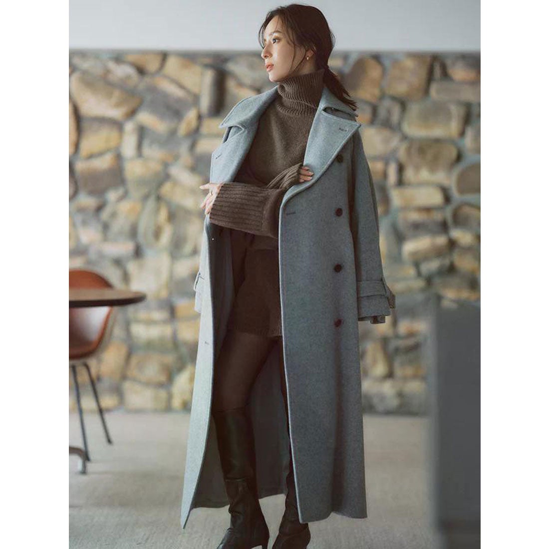 アニュアンス anuans ウールトレンチコート （LIGHT GREY