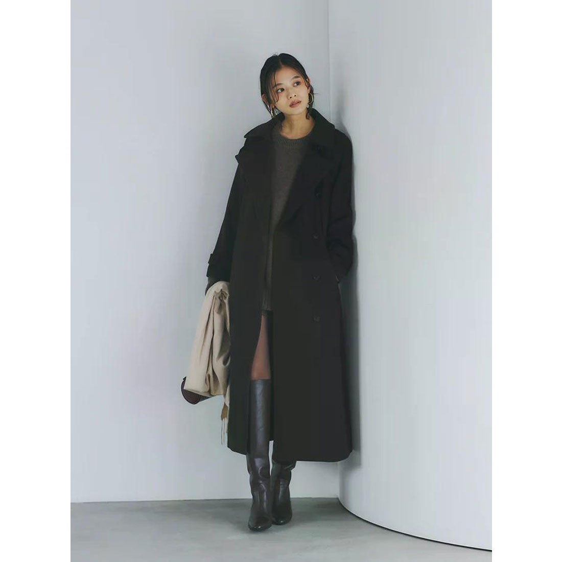 アニュアンス anuans ウールトレンチコート （DARK BROWN） -靴