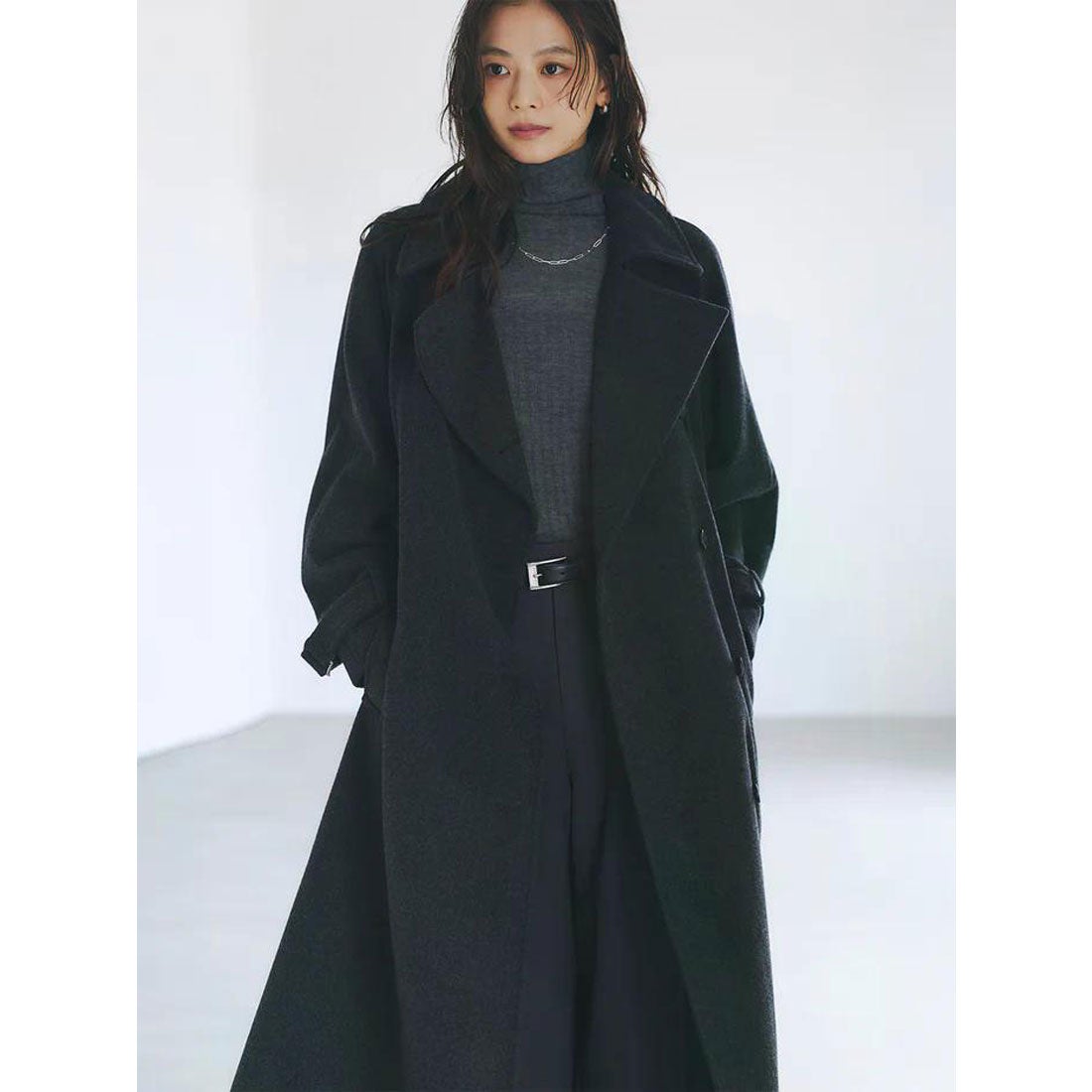 アニュアンス anuans ウールトレンチコート （DARK BROWN