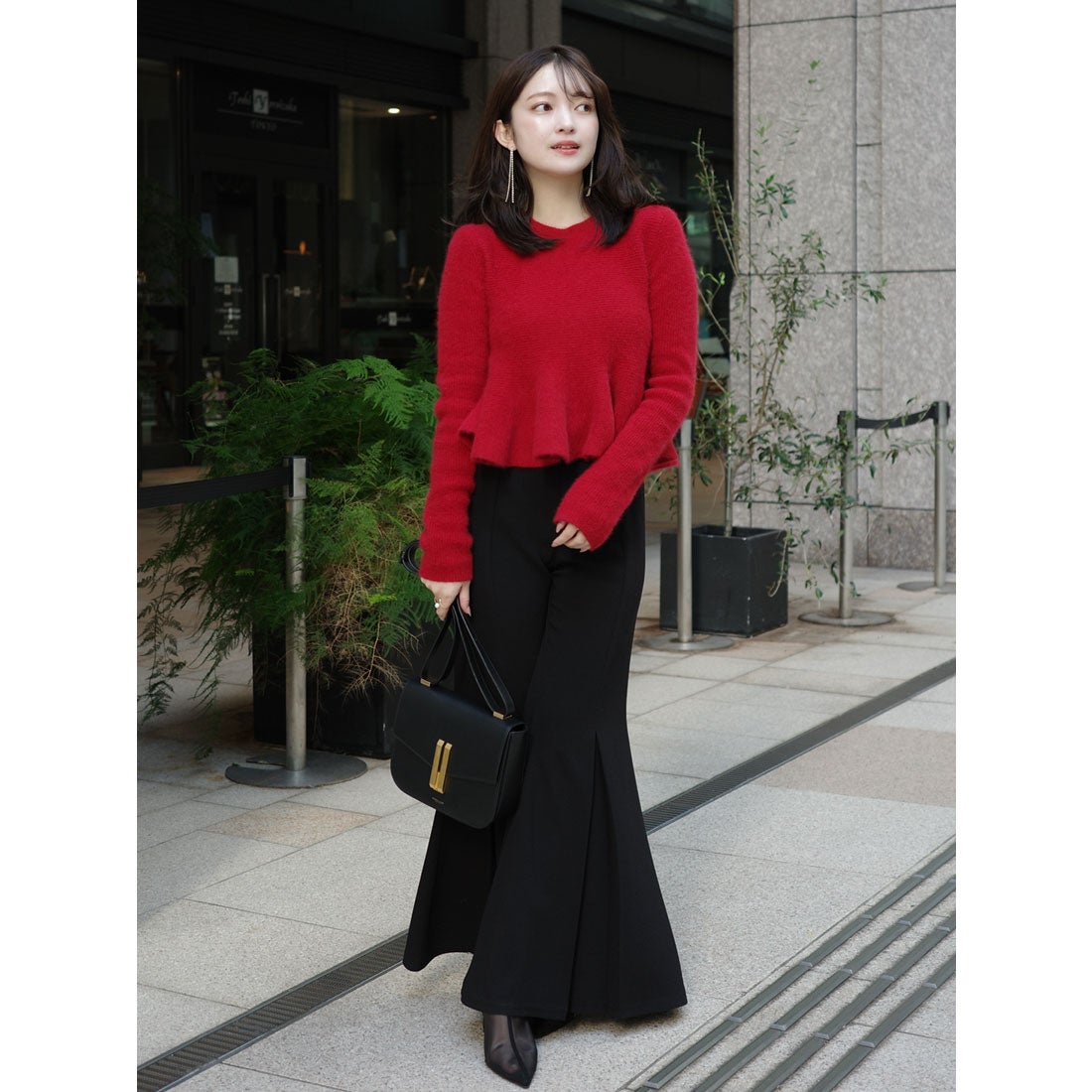 アニュアンス anuans ペプラムショートニットトップス （IVORY